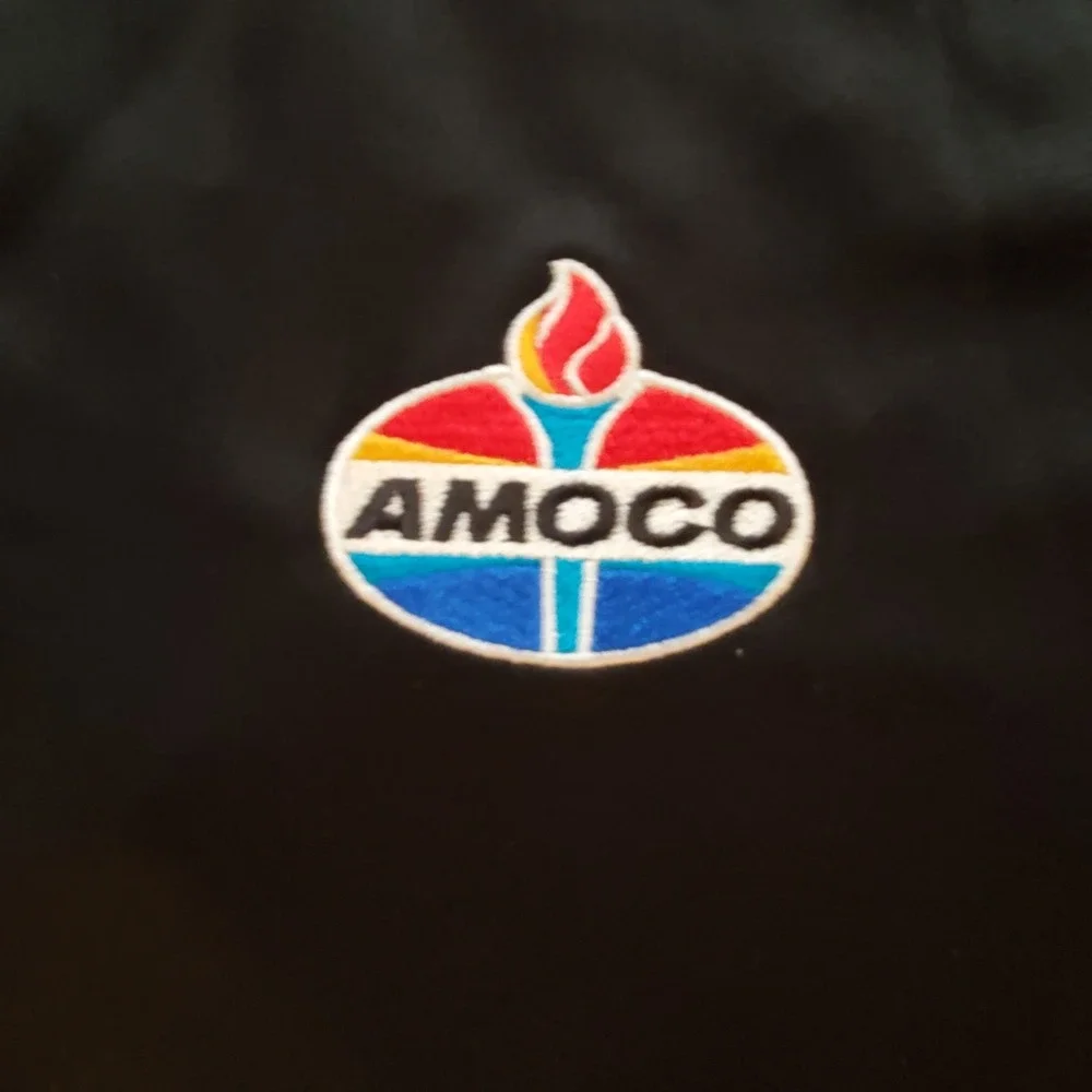 AMOCO Gas Station‎ Oil Employee Uniform Quarter Zip Pullover Black Large Mens